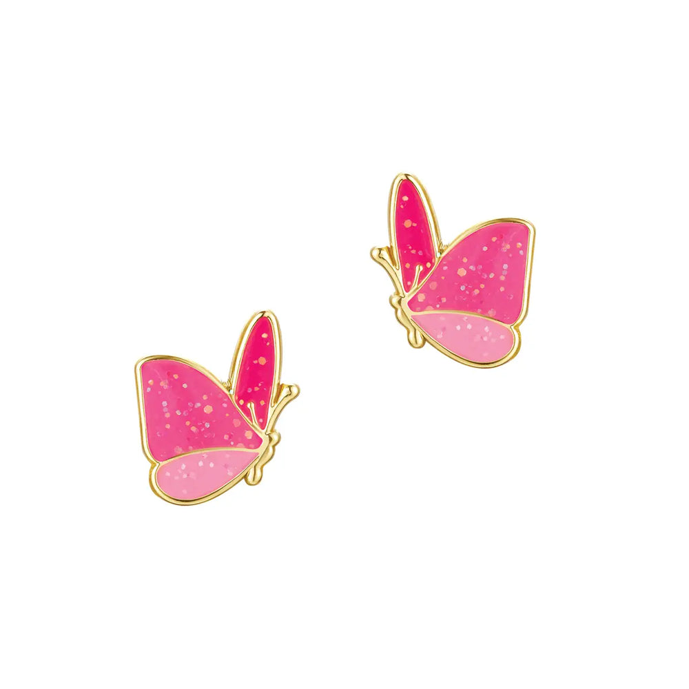 Butterfly hoop earrings 2.2 grams - Personalised Kids Gold Jewellery -  Doodles by Purvi