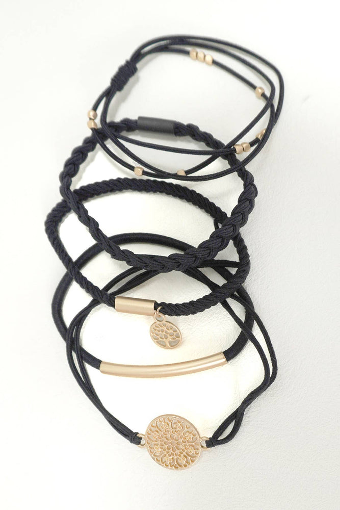 BOHO DUAL FUNCTION KNOT BRACELET HAIR TIES | 40BH100: Brown
