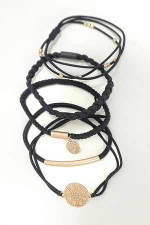 BOHO DUAL FUNCTION KNOT BRACELET HAIR TIES | 40BH100: Brown