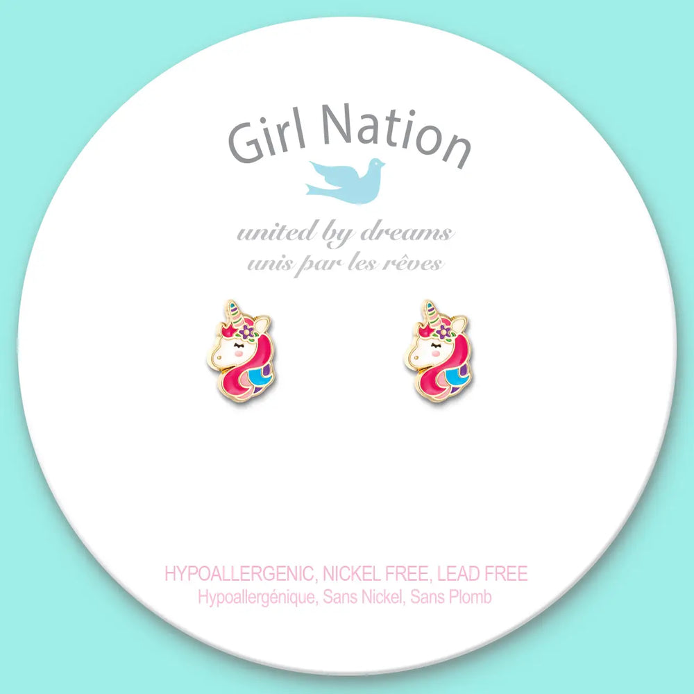 Girl Nation Unicorn Dreams Cutie Stud Earrings