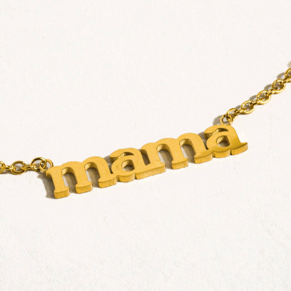 Mother's Day 18K Gold Non-Tarnish Necklace: Mama-Gold