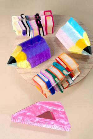 BOOK STACK SCHOOL HAIR CLAW CLIPS | 40H857: BOOK1