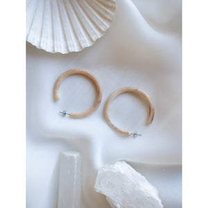 
                
                    Load image into Gallery viewer, NAT &amp;amp; NOOR Milo Hoops in Cream Earrings
                
            