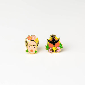 
                
                    Load image into Gallery viewer, Yellow Owl Workshop Frida Kahlo Earrings
                
            
