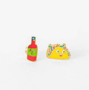 
                
                    Load image into Gallery viewer, Yellow Owl Workshop Taco And Hot Sauce Earrings
                
            