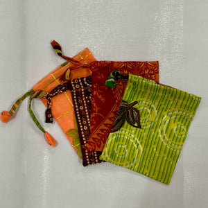 
                
                    Load image into Gallery viewer, Vintage Gerogette  Sari Pouch Gift Bag
                
            