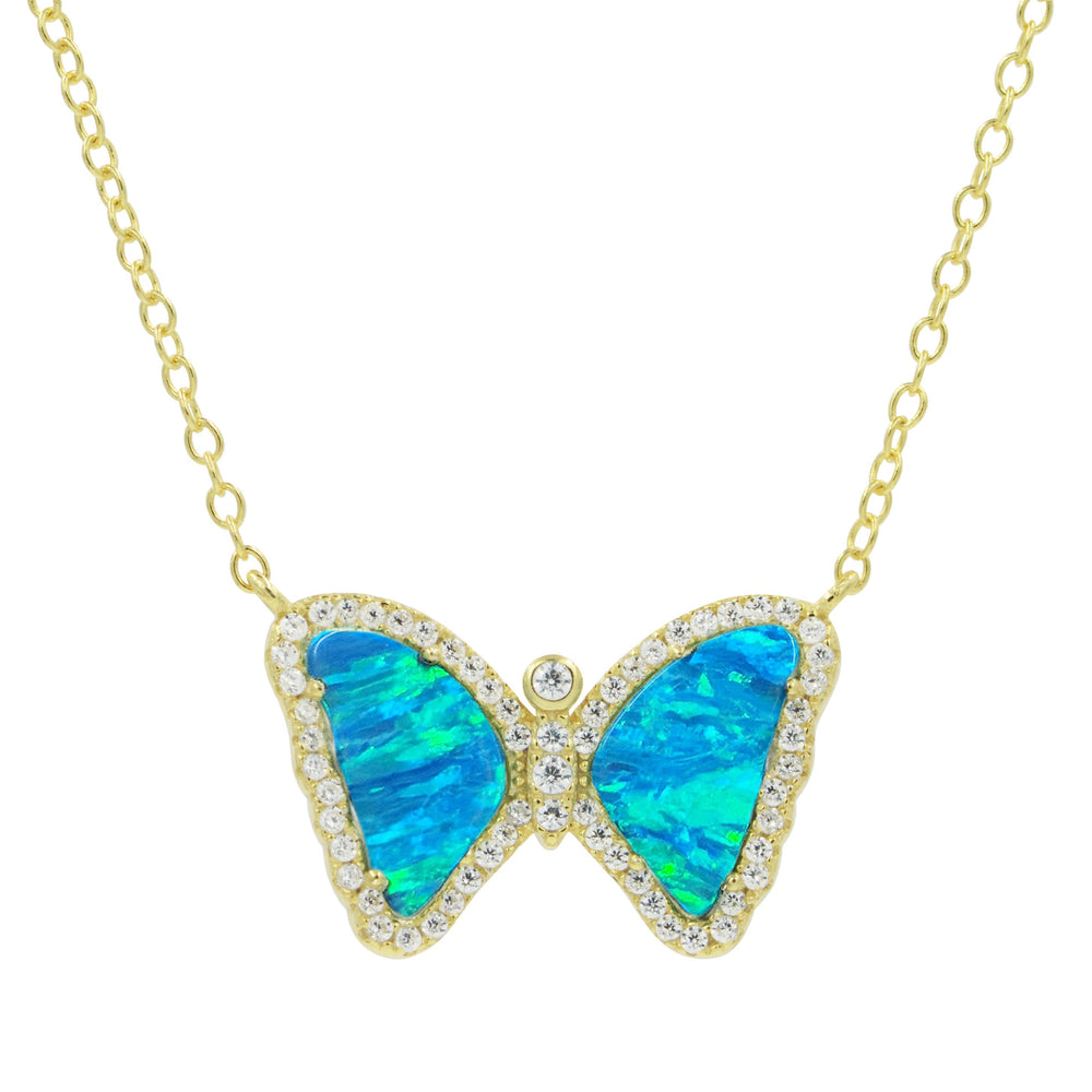 Kamaria Mini Opal Butterfly Necklace