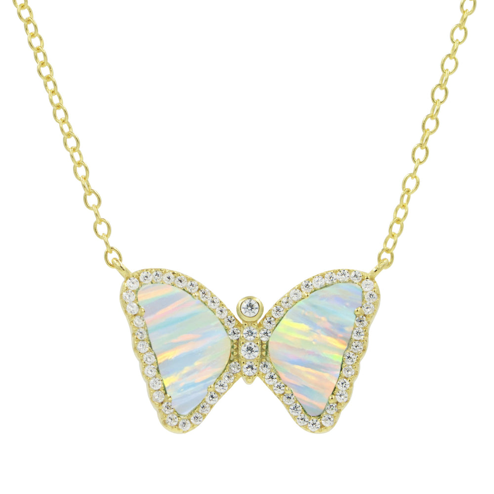 Kamaria Mini Opal Butterfly Necklace