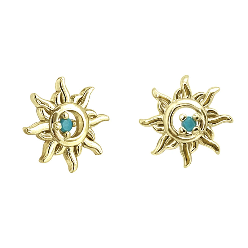Hippie Chic by OP Sun Turquoise Stud Earrings