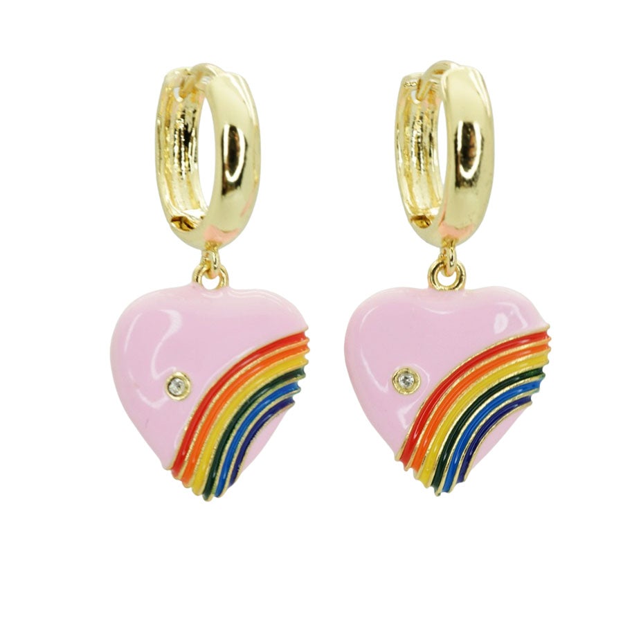 Hippie Chic by OP Rainbow Heart Earrings