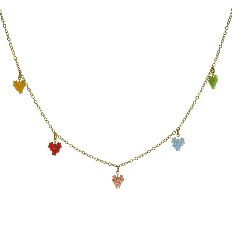 
                
                    Load image into Gallery viewer, Hippie Chic by OP Mini Miyuki Hearts Necklace
                
            